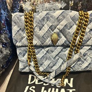 Large Kurt Geiger Large denim chain handbag.